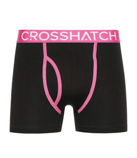 Pack Of 3  Mens Trioglow Boxer Shorts  Black Crosshatch