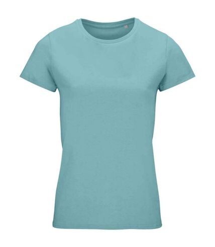 Womens/ladies crusader organic t-shirt pool blue SOLS