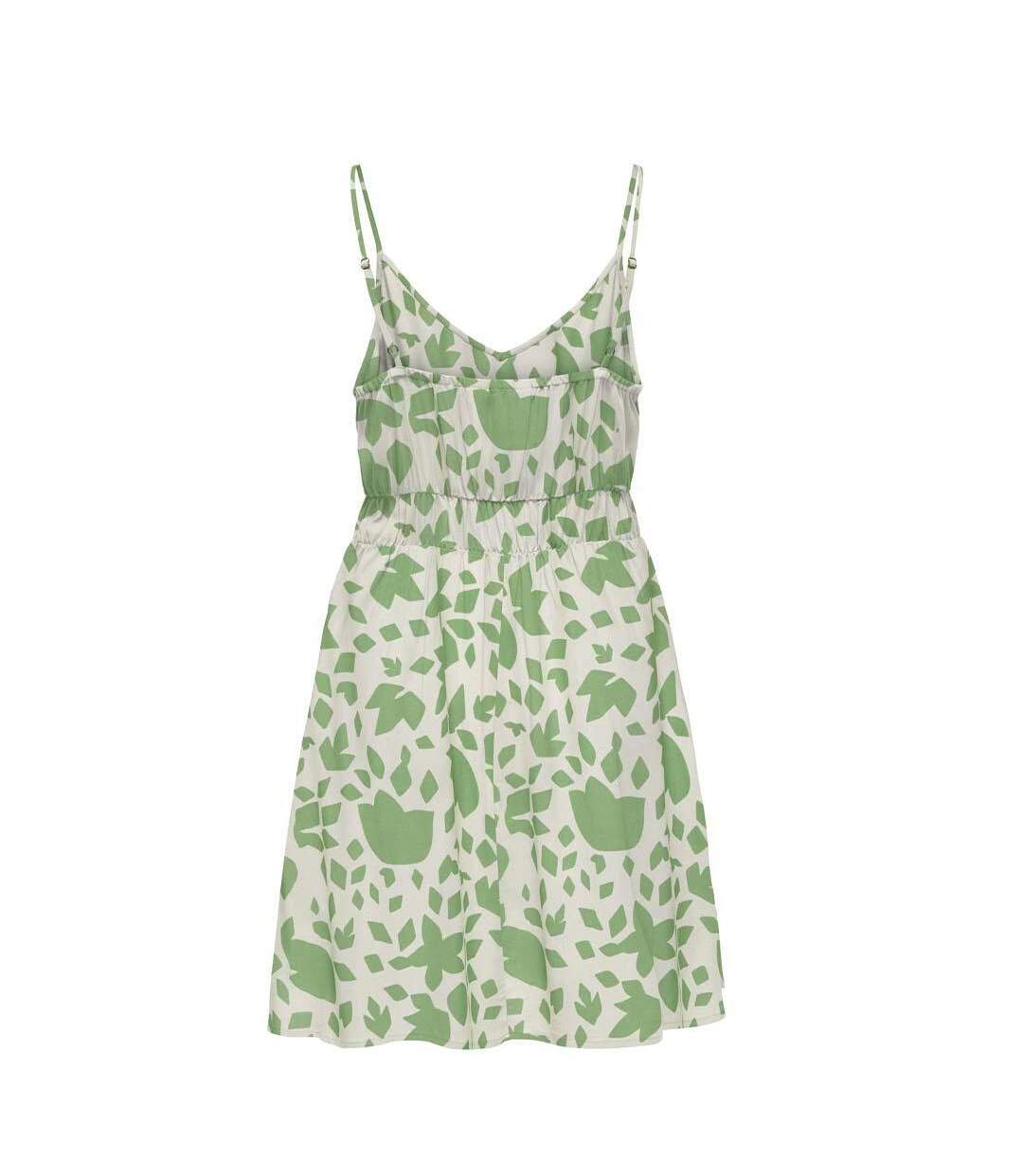 Robe beige/verte femme only selina-3