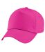 Beechfield Unisex Plain Original 5 Panel Baseball Cap (Pack of 2) (Fuchsia)