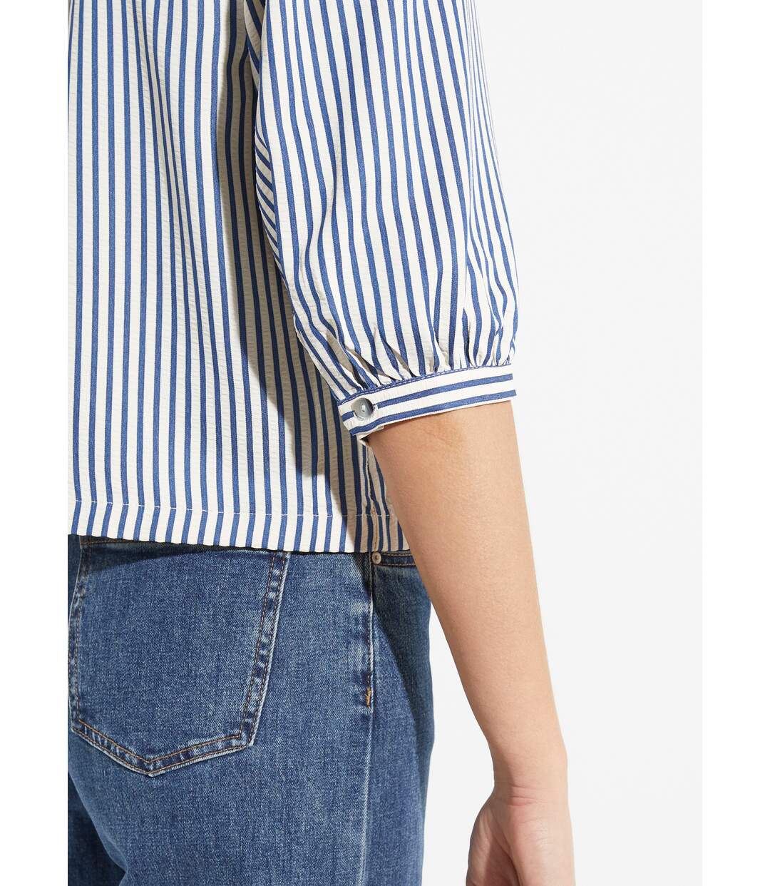 Blouse manches 3/4 avec noeuds fantaisie-3