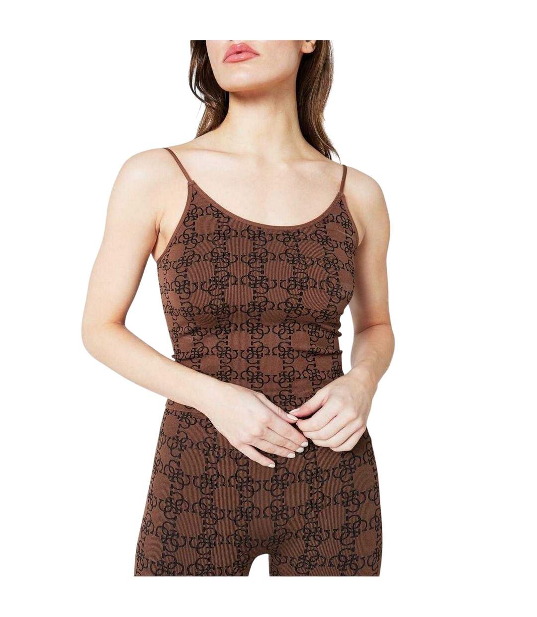 Haut Motif/style Monogramme Femme Marron Guess-4