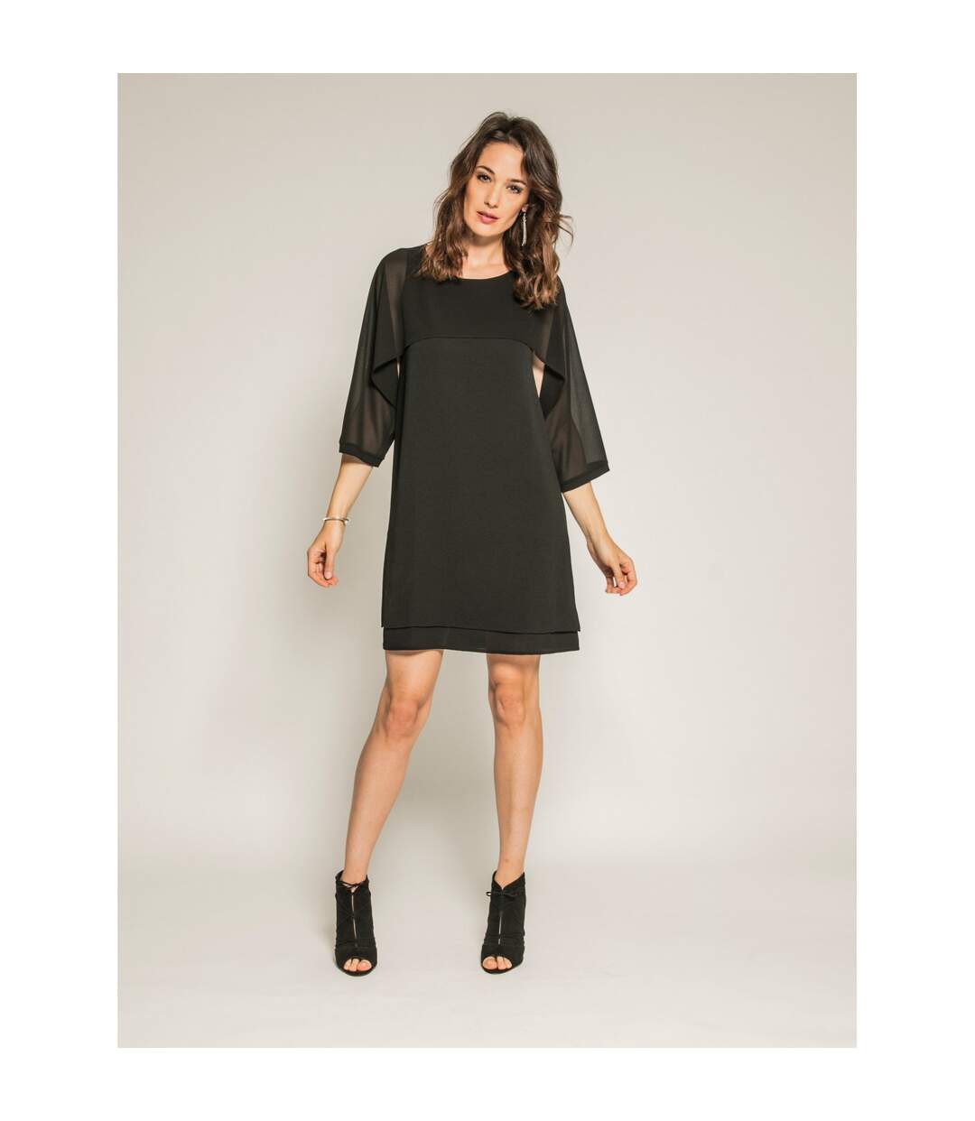 Robe courte bimatière IDALIE - Dona X Lisa-4