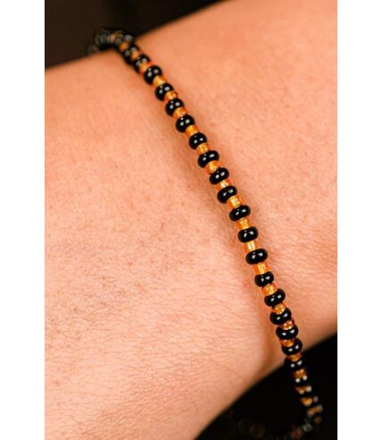 Black Golden Mangalsutra Tiny Black Bead Everyday Kids Nazaria Bracelet