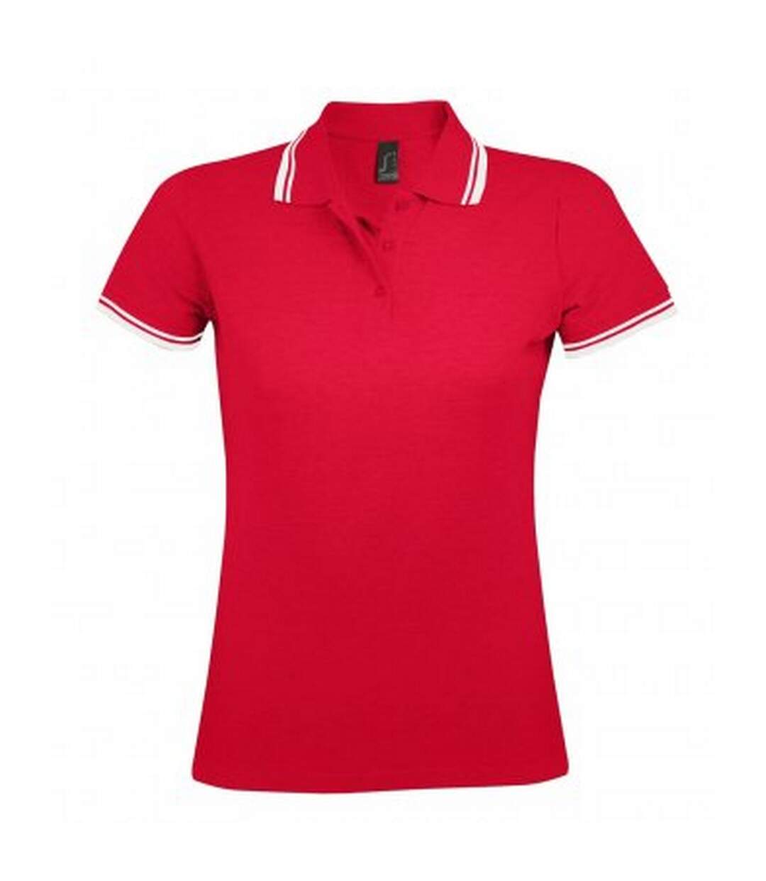 Polo manches courtes pasadena femme rouge/blanc SOLS-1