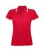 Polo manches courtes pasadena femme rouge/blanc SOLS-1