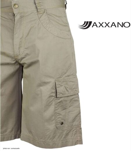 AXXANO AE1103S Bermuda uni en coton pour un look d'été décontracté et élégant