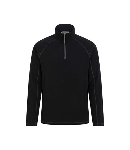 Mens ashbourne ii half zip fleece top black Mountain Warehouse