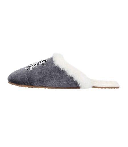 Womens/ladies Beaded Mule Slippers White Black Biba