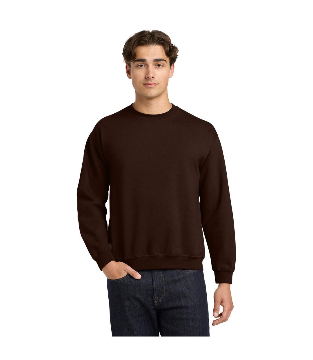 Sweat Adulte Chocolat Foncé Gildan-1