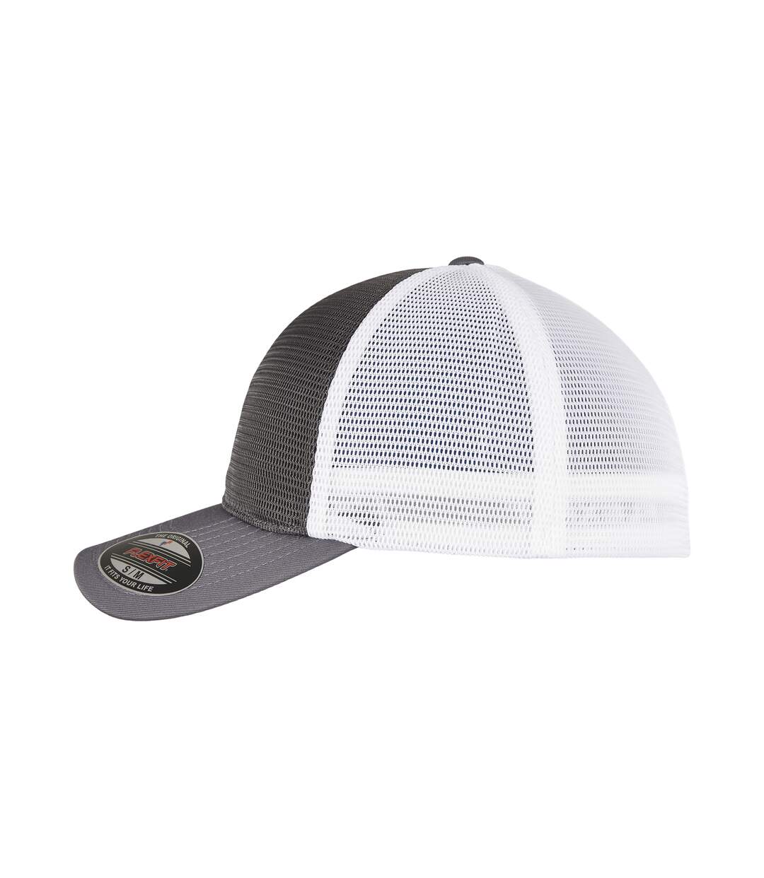Unisex adult 360 omnimesh mesh two tone cap charcoal/white Flexfit-3