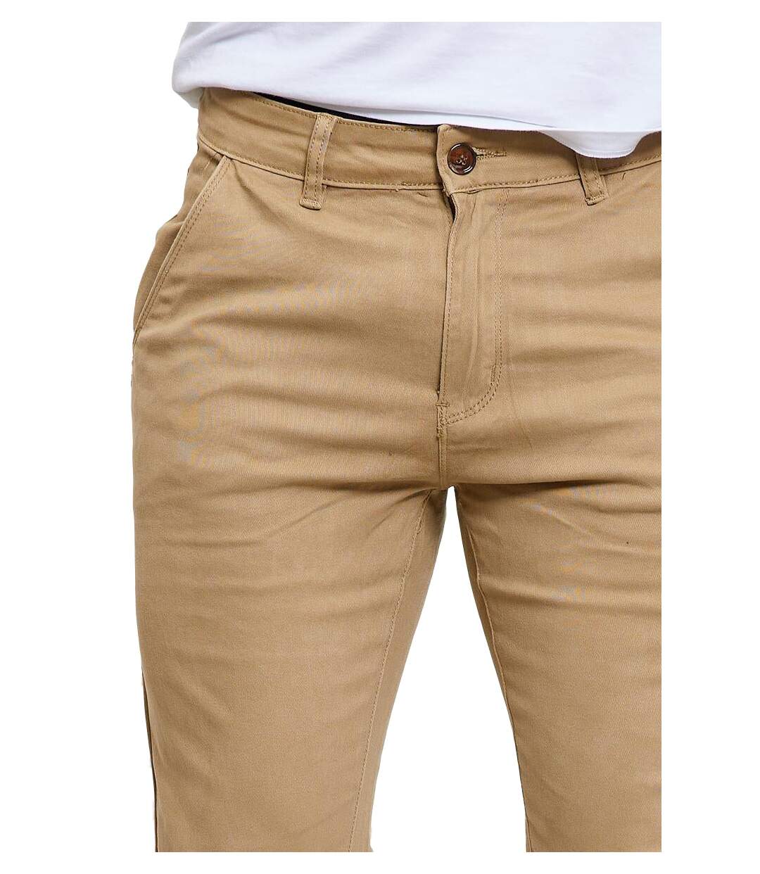 Pantalon homme chino slim de couleur marron-4