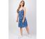 Robe courte à fines bretelles EMILIA imprimé fleur bleue Coton Du Monde-2