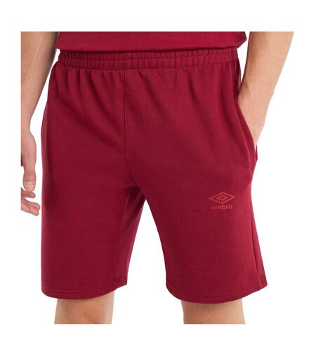 Mens Fleece Logo Casual Shorts Tibetan Red Umbro