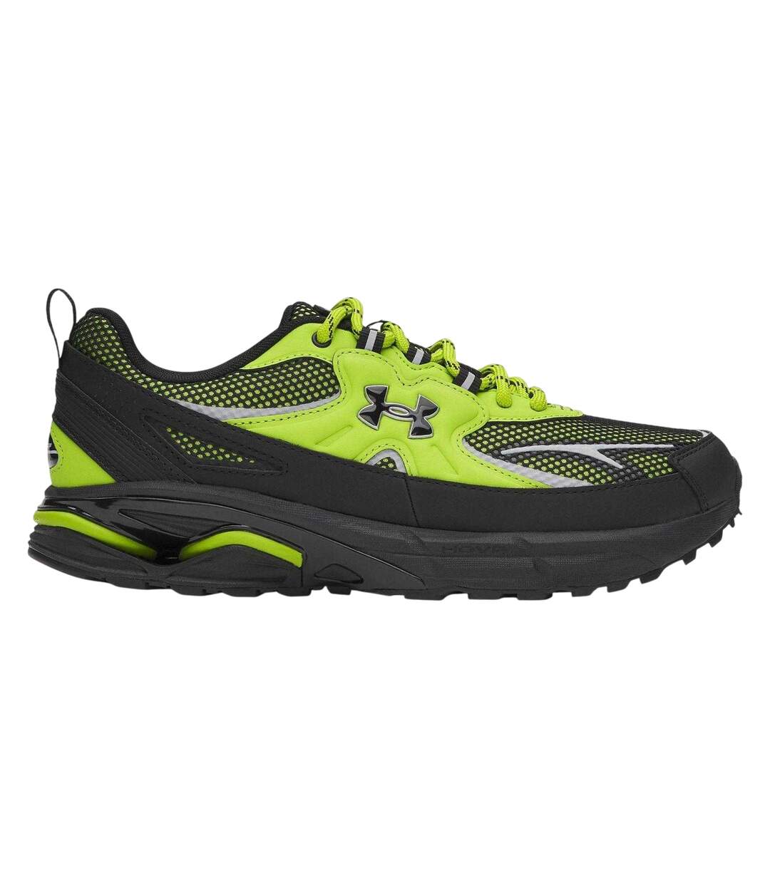 Womens/ladies Apparition Tech Logo Leather Trainers Green Under Armour-1