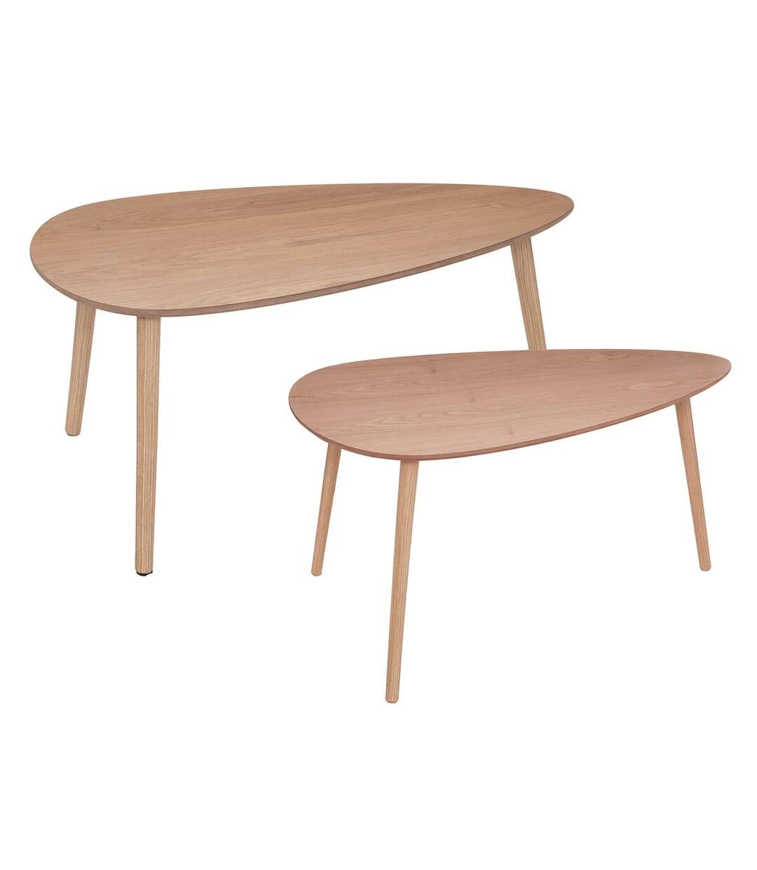 Duo de tables basses gigognes MILÉO - Marron-1