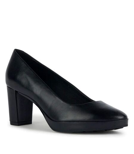 Geox Womens/Ladies Walk Pleasure Leather Court Shoes (Black) - UTFS9731
