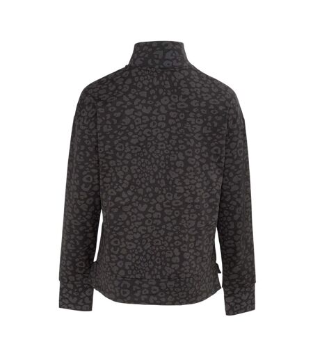 Womens/ladies Half Zip Sweatshirt Black LA Gear