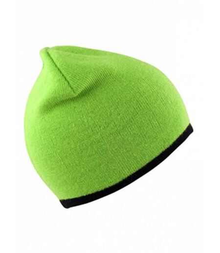 Bonnet contrasté 2 couleurs - réversible - Result RC046 - vert lime - noir