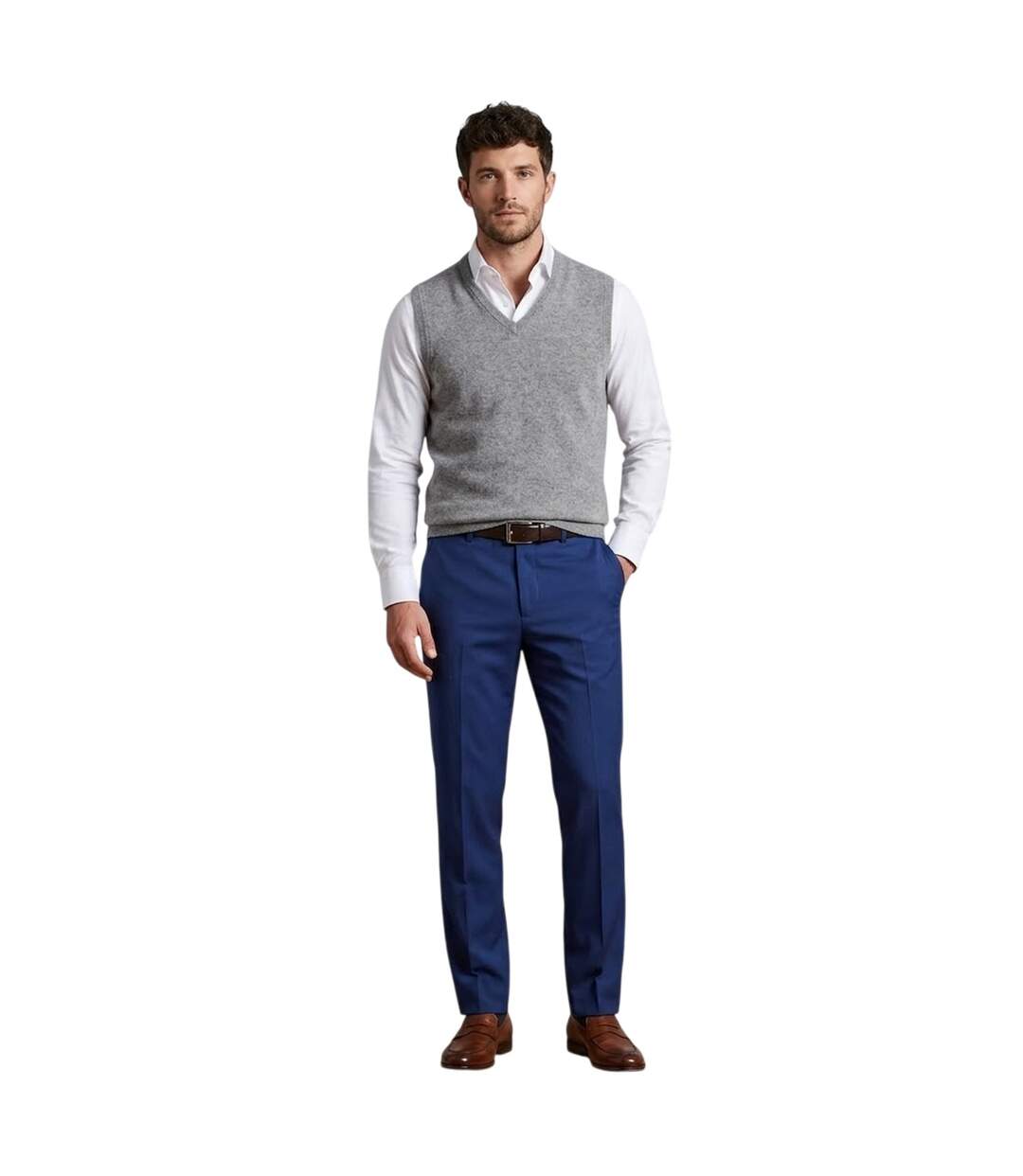 Mens Twill Straight Leg Trousers Blue Ted Baker-4