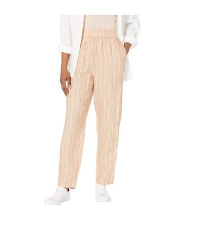 Pantalon Motif/style Fines Rayures Femme Beige Blanc Armani Exchange
