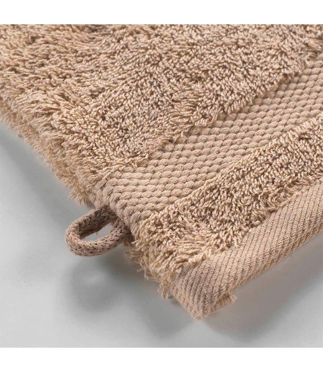 Lot de 2 Gants de Toilette Elegance 15x21cm Noisette-2