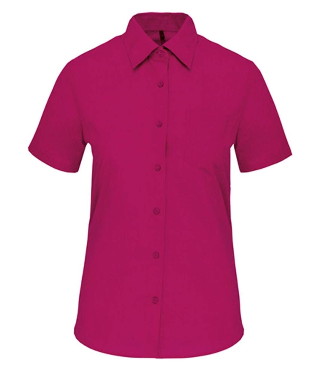 Chemise popeline manches courtes - Femme - K548 - rose fuchsia-1