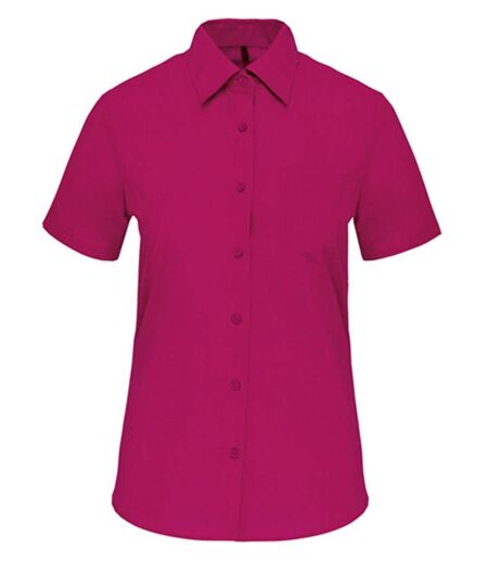 Chemise popeline manches courtes - Femme - K548 - rose fuchsia