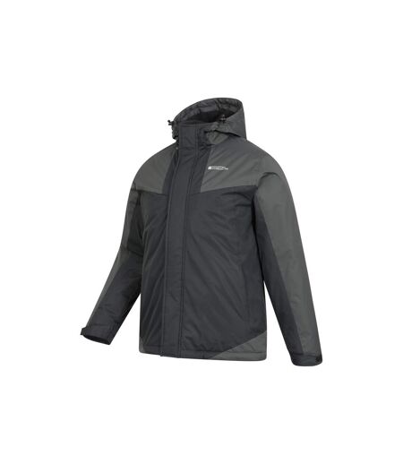 Mens Dusk Iii Ski Jacket Black Grey Mountain Warehouse