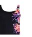Womens/ladies Floral Scoopback One Piece Swimsuit Black Zoggs-3