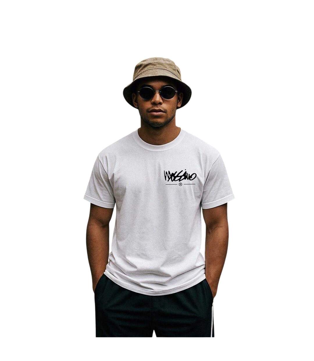 Mens  Crew Neck T-shirt White Signature-4