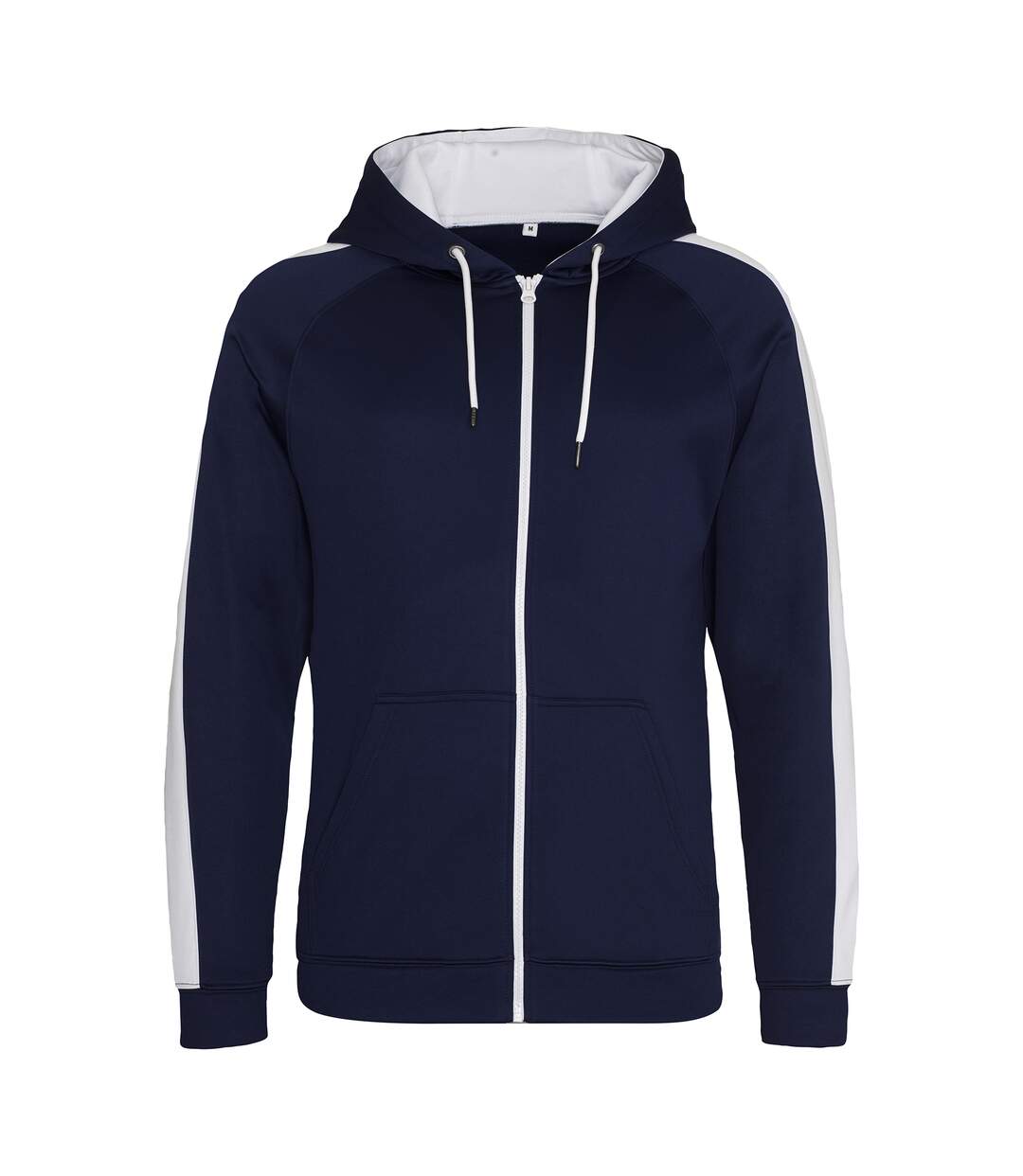 AWDis Just Hoods Mens Contrast Sports Polyester Full Zip Hoodie (Oxford Navy/Arctic White) - UTPC2967-1