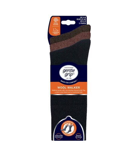 Gentle Grip – Lot De 3 Chaussettes Homme Laine Randonnée Chaudes Rembourrées