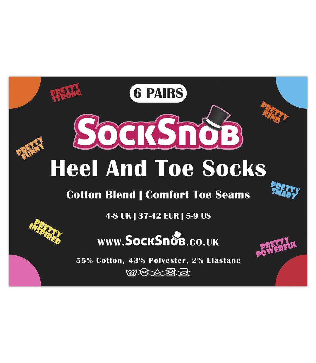 6 Pack Ladies Pretty Socks Happy Colourful Kind Funny Socks-2