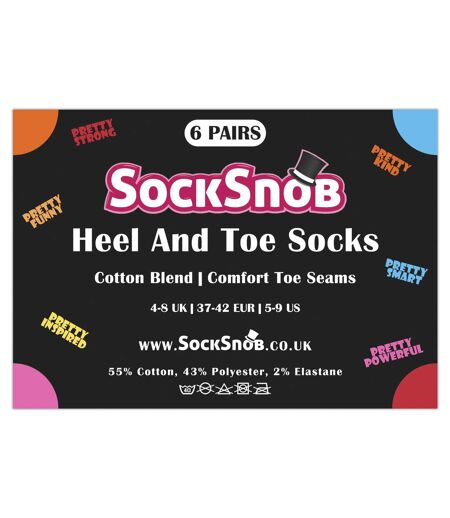 6 Pack Ladies Pretty Socks Happy Colourful Kind Funny Socks