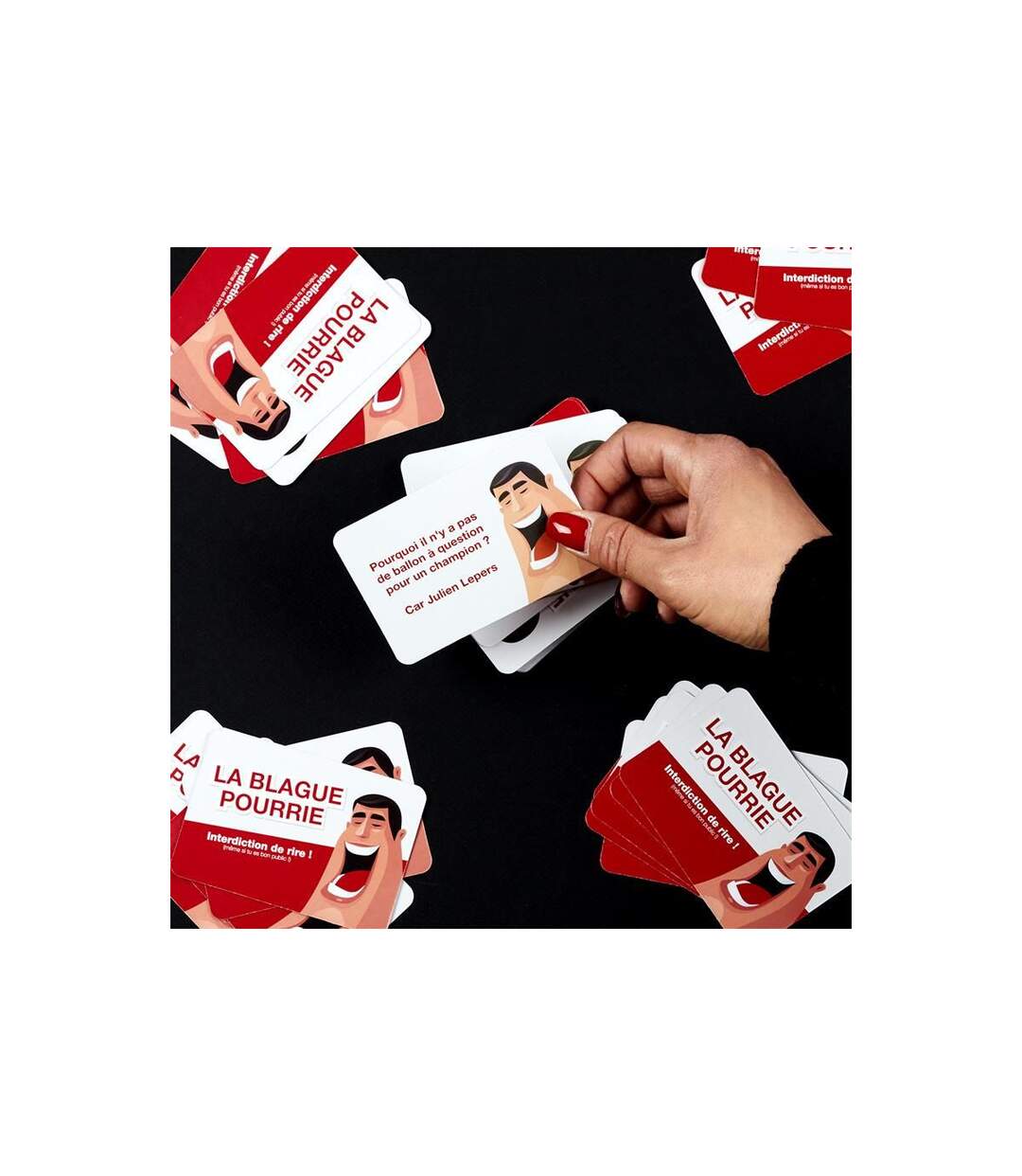 Jeu des Blagues Pourries 50 Cartes 9cm Rouge-3