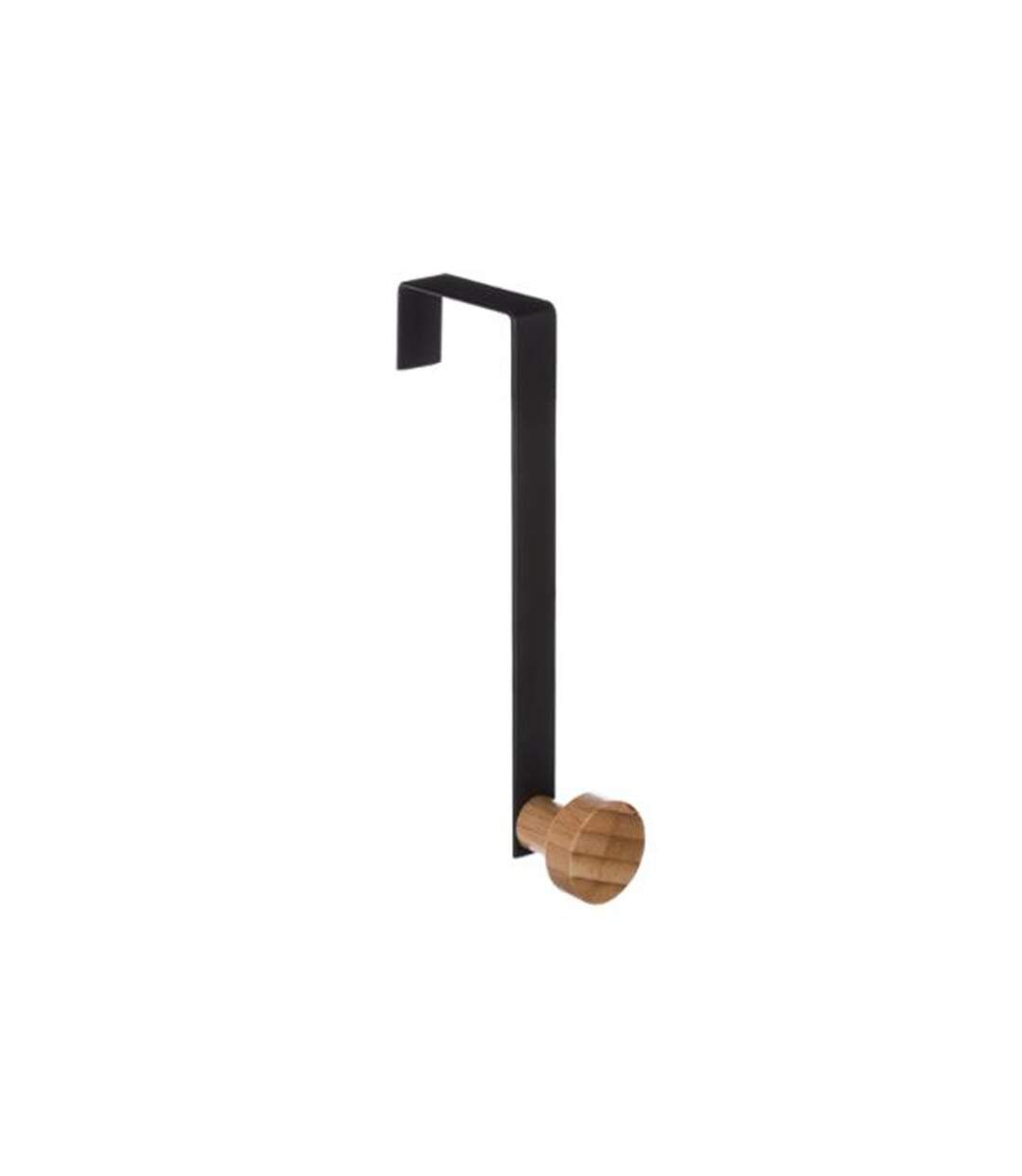 Patère en Métal & Bambou 1 Tête 16cm Noir-1