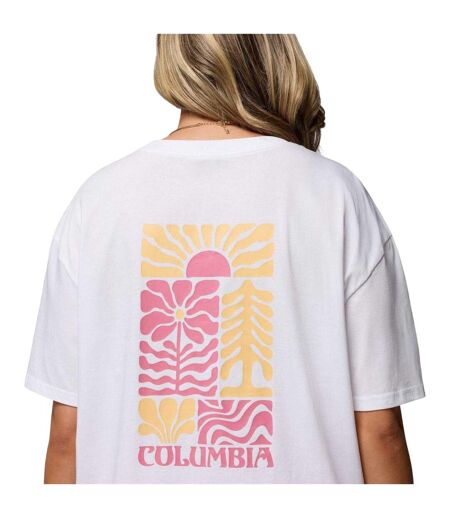 T-shirt Motif/style Floral Femme Blanc Columbia