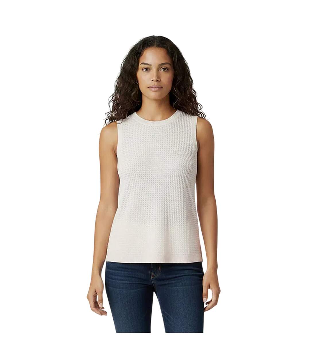 Womens/ladies Textured Crew Neck Vest Top Vintage White Jack Wills-4