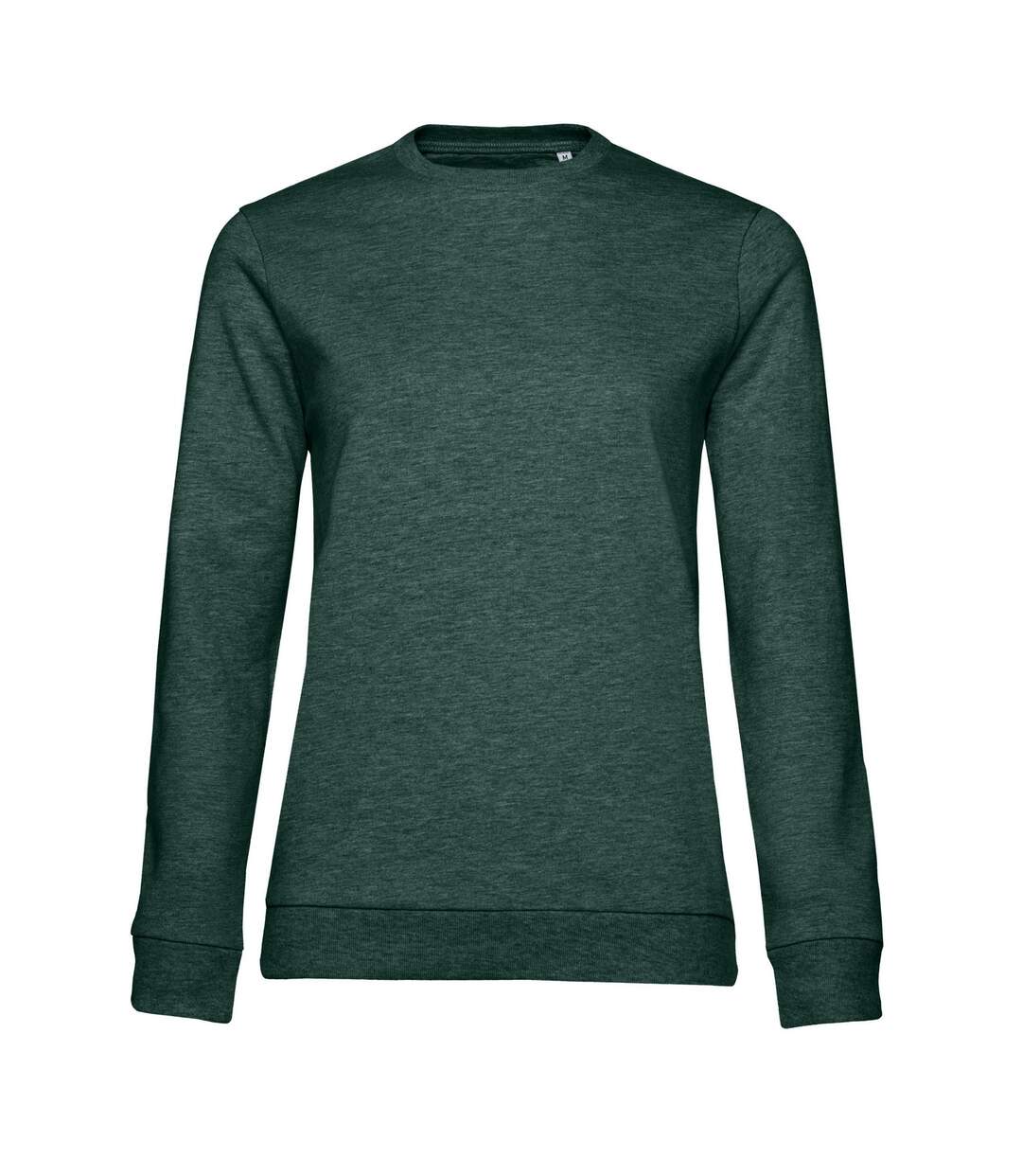 Sweat Manches Cousues Femme Vert Foncé Chiné B&C-1