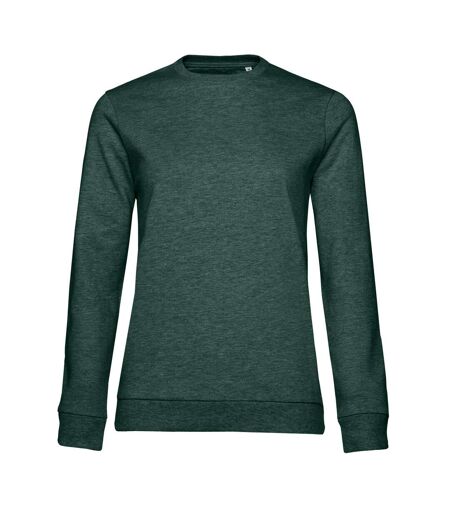 Sweat Manches Cousues Femme Vert Foncé Chiné B&C