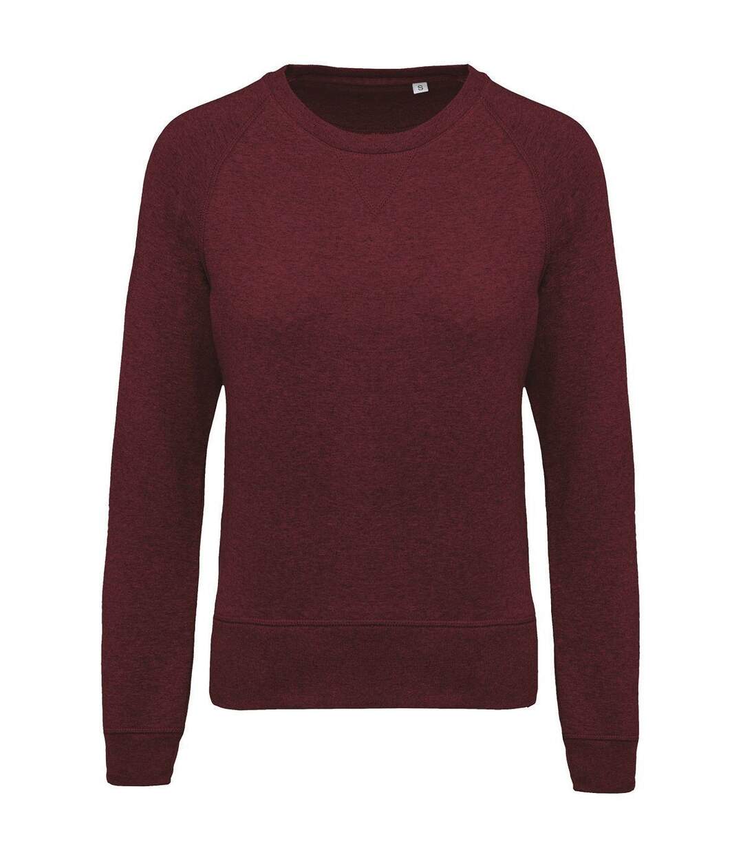 Sweat shirt coton bio - Femme - K481 - rouge vin chiné-1