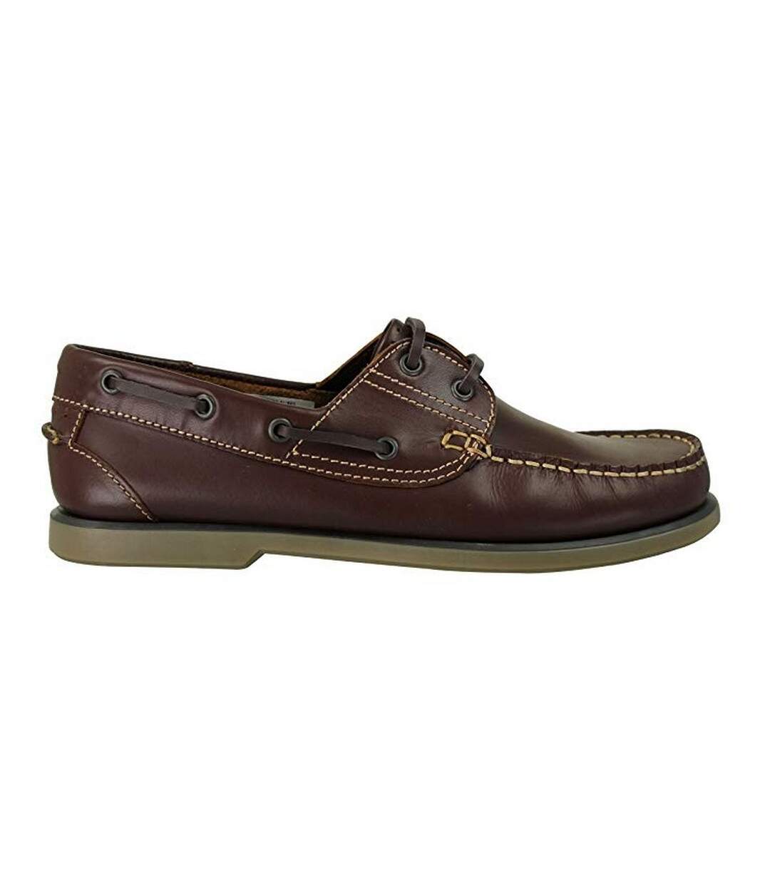 Chaussures bateau homme cuir marron Dek