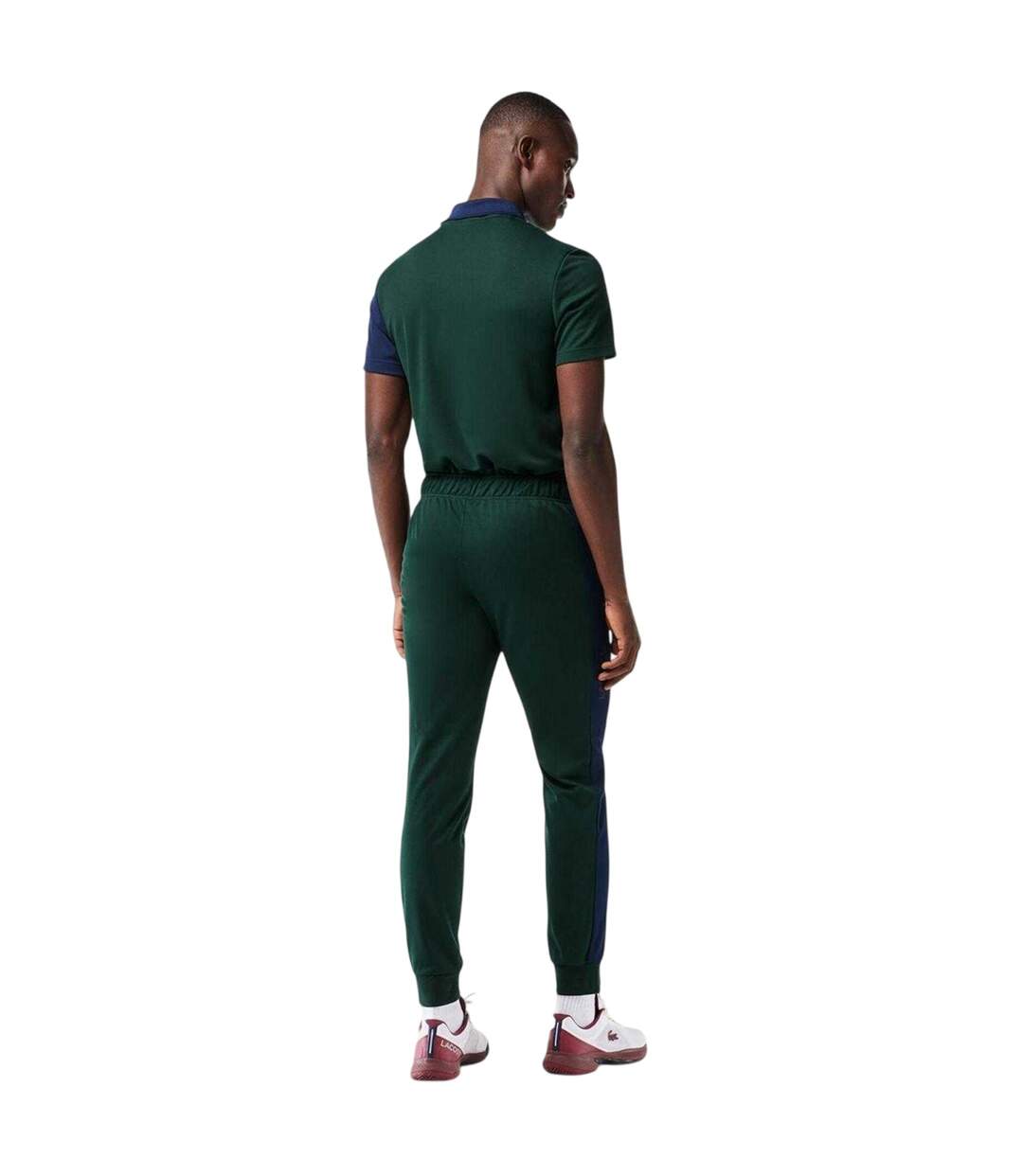 Mens Contrast Panel Tapered Joggers Green Navy Lacoste-3