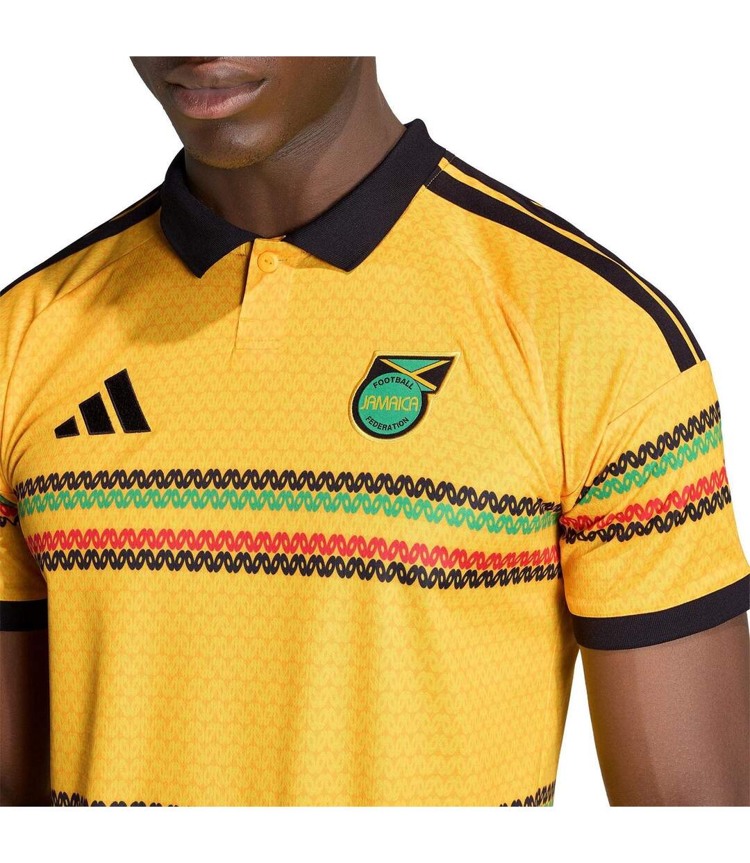 Maillot Domicile Motif/style Jamaïque Bob Marley Homme Jaune Or Vert Adidas-4