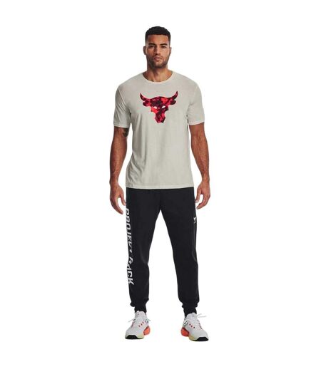 Mens Project Rock T-shirt Ivory Black Under Armour