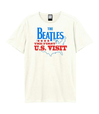T-shirt First Us Visit Adulte Vieux Blanc Amplified