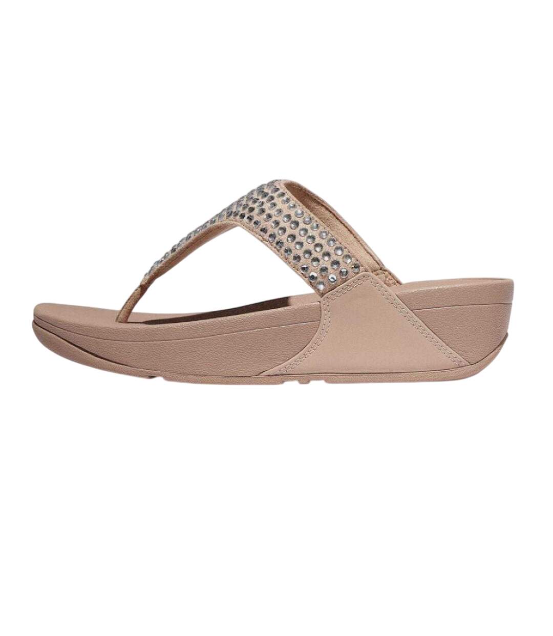 Womens/ladies Lulu Maxi Crystal Sandals Beige Fit Flop-2