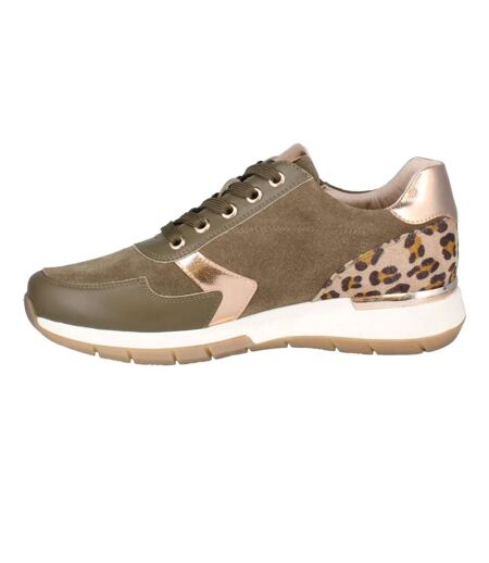 Womens/ladies Emilia 01 Leather Trainers Olive Josef Seibel