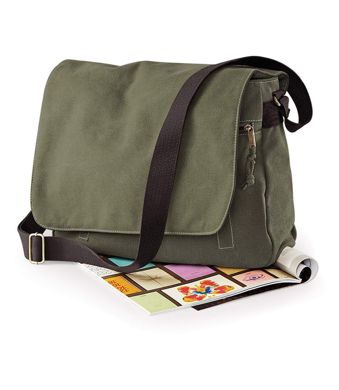 Quadra Vintage Canvas Despatch Bag - 3.6 Gal (Vintage Military Green) (One Size) - UTBC764-1